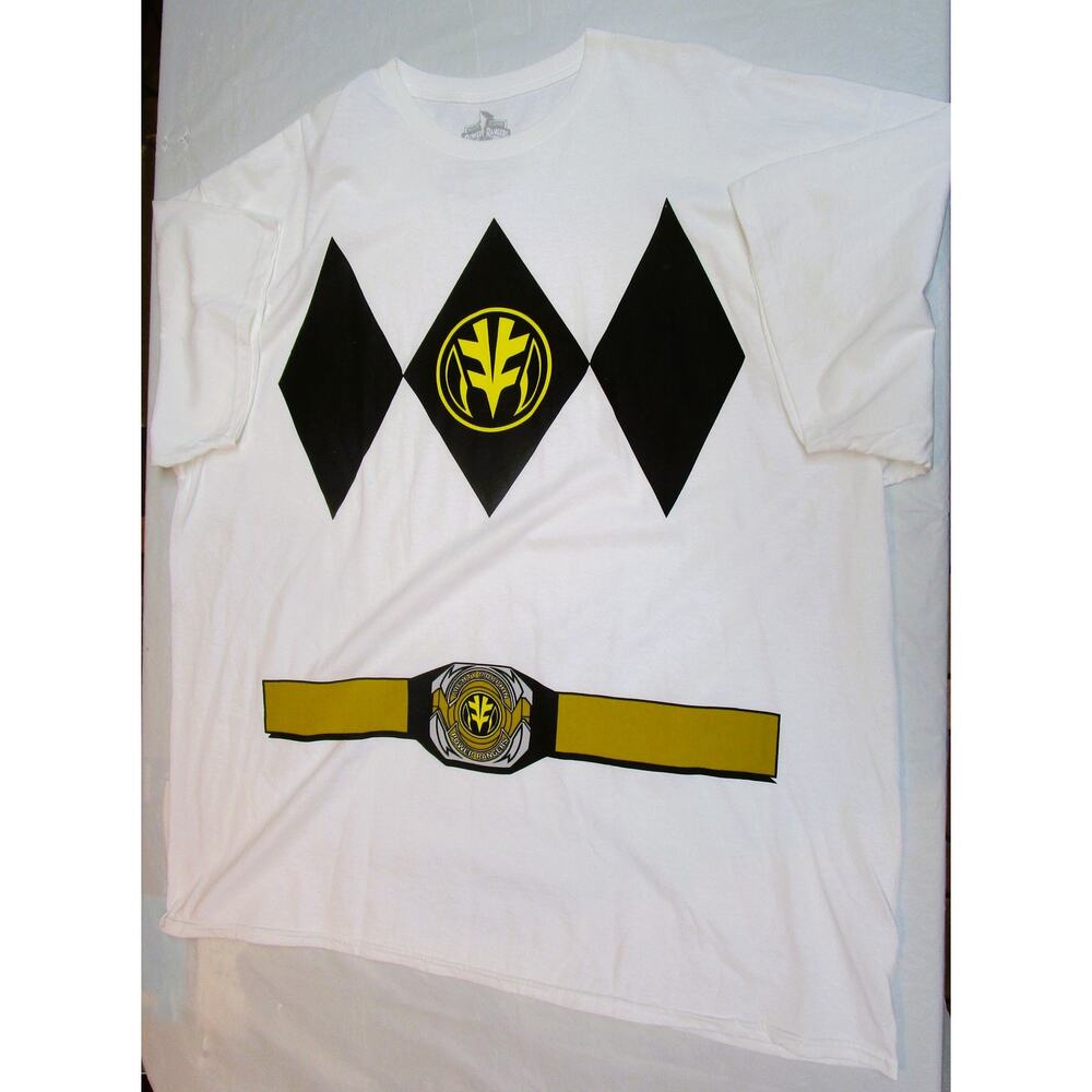 Mighty Morphin Power Rangers White Costume Tee Size 3XL Graphic Shirt Cosplay